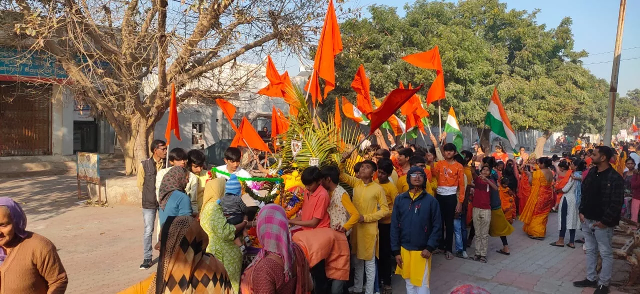 નવોદય વિદ્યાલય- ઘુટું ખાતે અયોધ્યા થી આવેલ અક્ષત કળશ નું સ્વાગત કરવામાં આવ્યું