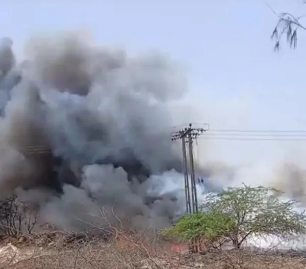 મોરબીના રણછોડનગર પાછળના ભાગે આગ ભડકી ઉઠી