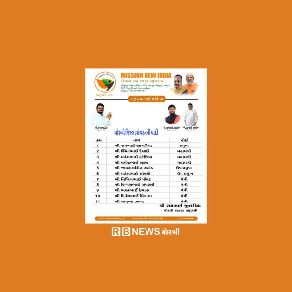 મિશન નવ ભારતના મોરબી શહેર સંગઠનના હોદ્દેદારોની વરણી

