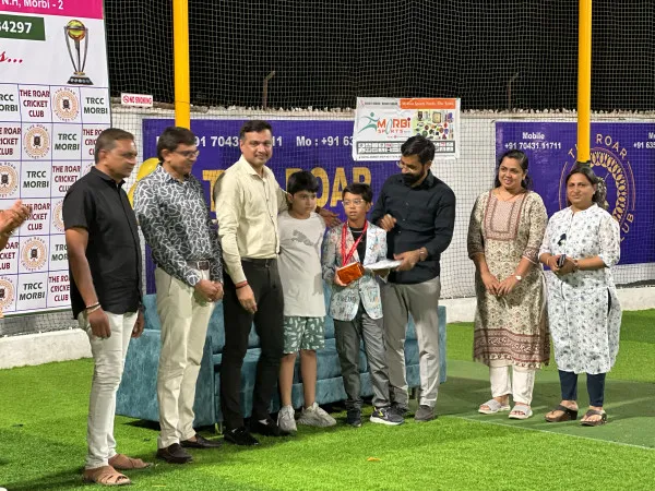 હરિયાણાથી ચેમ્પિયન ટ્રોફી જીતીને પરત ફરેલી મોરબી ટીમનું ભવ્ય સન્માન