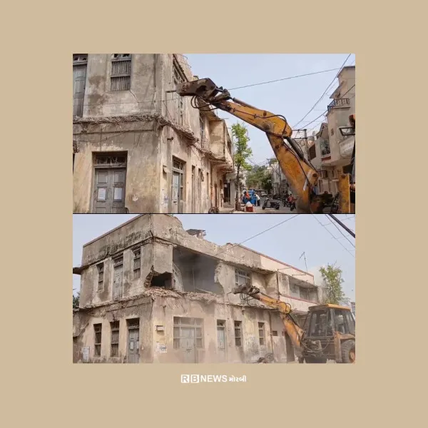 મોરબીમાં ચોમાસામાં જોખમી બને તે પહેલાં પાંચ જર્જરિત ઇમારતોનું ડીમોલેશન 
