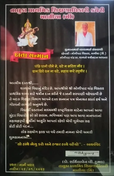 શિક્ષણ માટે સમર્પણ: માળીયા મિયાણાના ખેડૂતે પ્રાથમિક શાળા માટે પોતાની કિંમતી જમીન દાનમાં આપી
