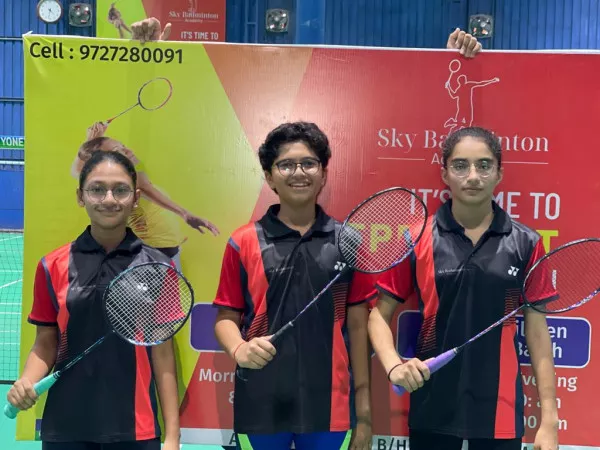 સ્કાય બેડમિન્ટન એકેડમીના ત્રણ ખેલાડી ડિસ્ટ્રીકટ લેવલની બેડમિન્ટન ટુર્નામેન્ટમાં વિજેતા
