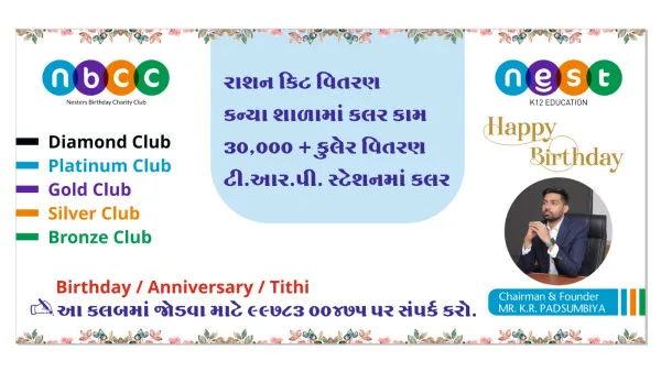 મોરબીની નામાંકિત સંસ્થા નેસ્ટ K12 એજ્યુકેશનના સ્થાપકના જન્મદિવસની પ્રેરણાદાયી ઉજવણી