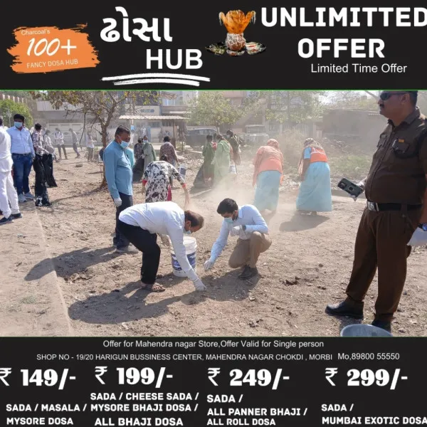 મોરબીના સામાકાંઠે અરૂણોદય સર્કલ પાસે સફાઈ ઝુંબેશ ચલાવતું મનપા