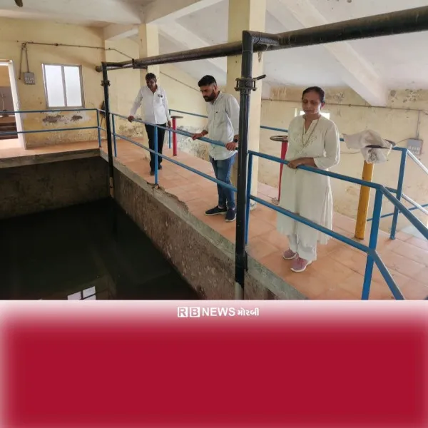 મોરબીના કેસરબાગ અને નજરબાગ પંપિંગ સ્ટેશનનો તાગ મેળવતી મોરબી કોંગ્રેસ ટીમ.
