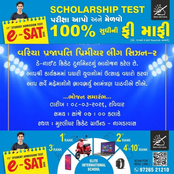 મોરબીમાં 'વરિયા પ્રજાપતિ પ્રીમીયર લીગ સિઝન-૨' ડે-નાઈટ ક્રિકેટ ટુર્નામેન્ટનું ભવ્ય આયોજન.