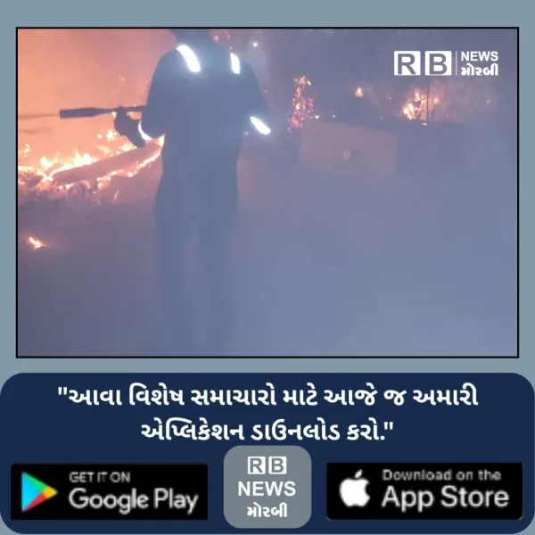 મોરબીની અવની ચોકડી પાસે બાવળની વાડમાં મધરાત્રે આગ ભીષળ આગ
