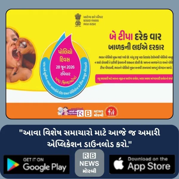મોરબી જિલ્લામાં 28 થી 30 જૂને રાષ્ટ્રીય પોલિયો ઝુંબેશ, 1.21 લાખથી વધુ બાળકોને પોલિયો સામે સુરક્ષા કવચ
