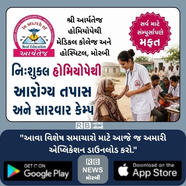 મોરબીમાં કાલે હોમિયોપેથી આરોગ્ય કેમ્પ, લોકો સુધી વૈકલ્પિક...